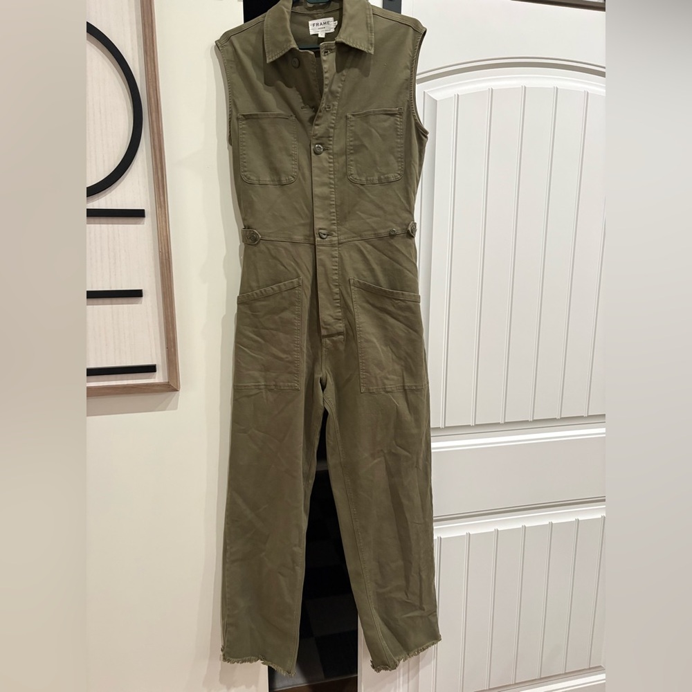 Frame Denim Jacket in Olive Green